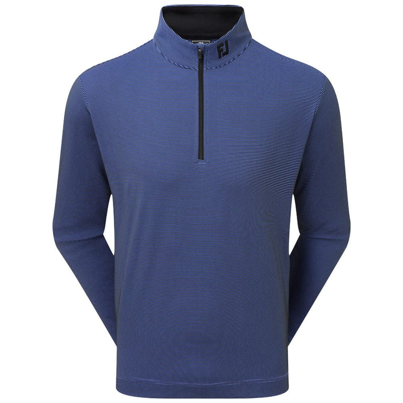 FootJoy Ottoman Stripe Chillout 1/4 Zip Pullover - Black/Vivid Violet