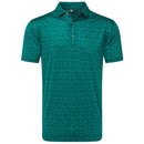 FootJoy Painted Floral Lisle Polo Shirt - Field Green