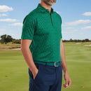 FootJoy Painted Floral Lisle Polo Shirt - Field Green