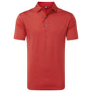 FootJoy Micro Feeder Stripe Lisle Polo Shirt - Red Tonal