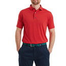 FootJoy Micro Feeder Stripe Lisle Polo Shirt - Red Tonal