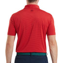 FootJoy Micro Feeder Stripe Lisle Polo Shirt - Red Tonal