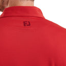 FootJoy Micro Feeder Stripe Lisle Polo Shirt - Red Tonal
