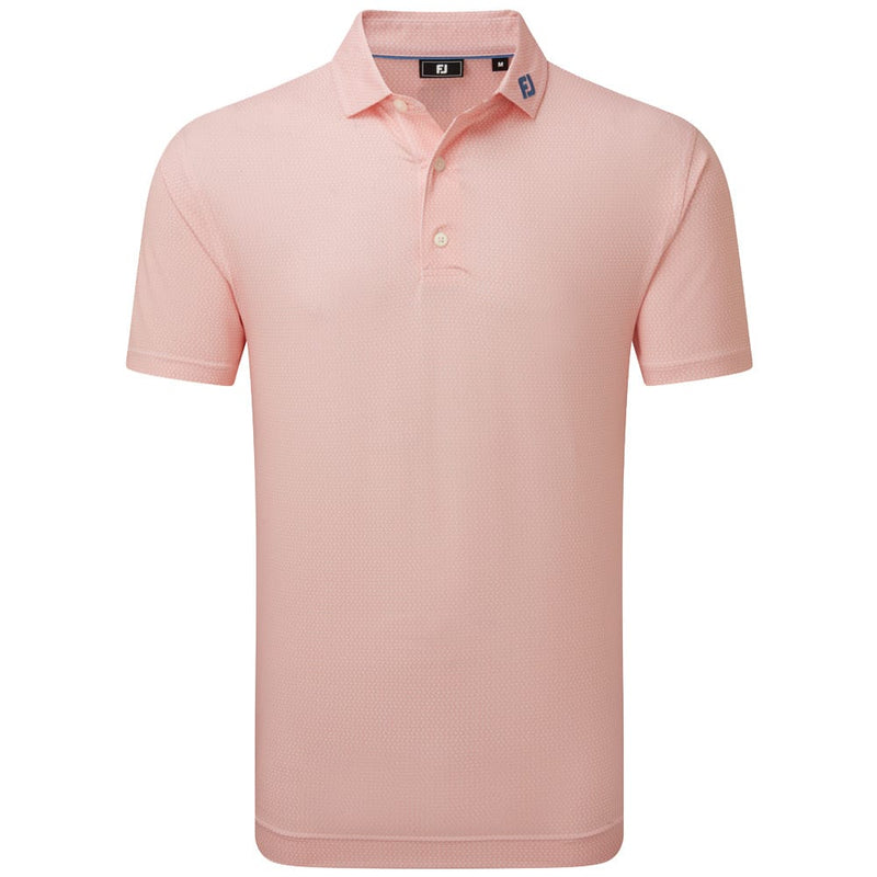 FootJoy Heritage Logo Lisle Polo Shirt  - White/Peach
