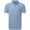 FootJoy Ginko Geo Pique Polo Shirt  - White/Riviera Blue