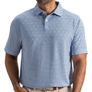 FootJoy Ginko Geo Pique Polo Shirt  - White/Riviera Blue