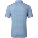 FootJoy Ginko Geo Pique Polo Shirt  - White/Riviera Blue