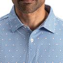 FootJoy Ginko Geo Pique Polo Shirt  - White/Riviera Blue