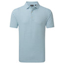 FootJoy Ginko Geo Pique Polo Shirt  - White/Mint