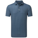 FootJoy Vegas Marker Lisle Polo Shirt  - White/Navy/Blue