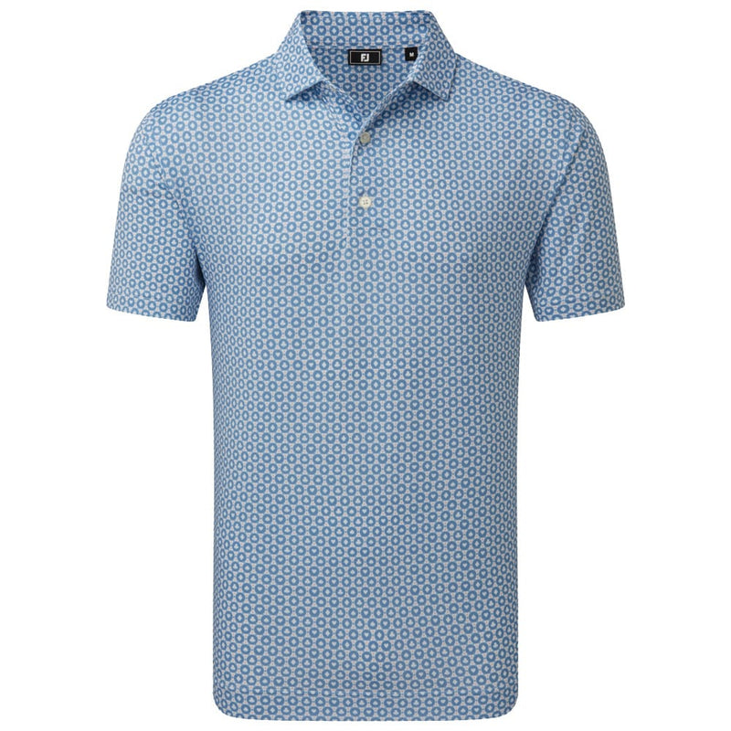 FootJoy Vegas Marker Lisle Polo Shirt  - White/Riviera/Peach
