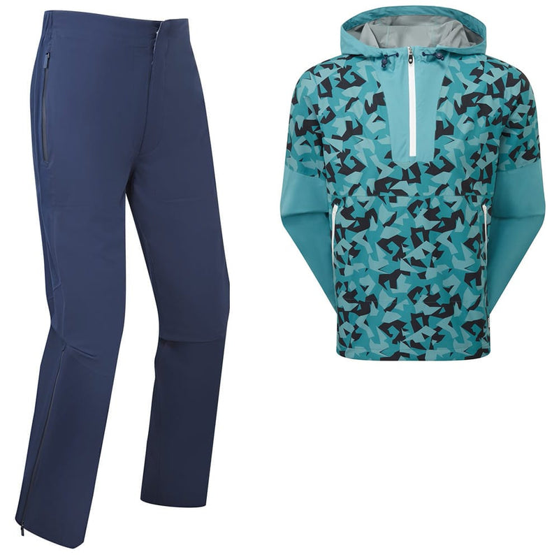 FootJoy Hydrolite X/Arcus Waterproof Hoodie Suit - Storm Camo/Navy