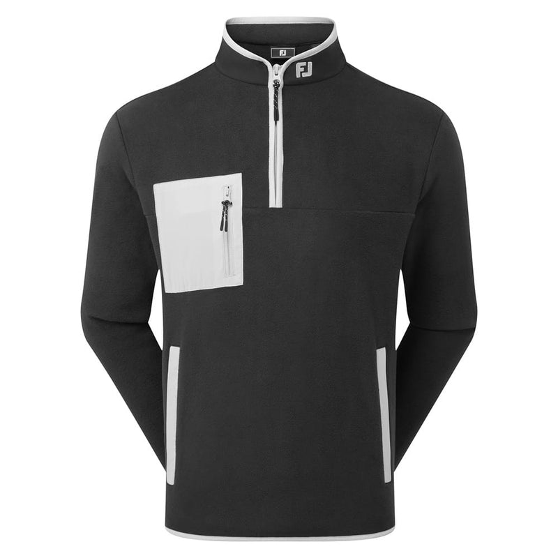 FootJoy Polar Fleece Chill-Out Pullover - Black/Grey