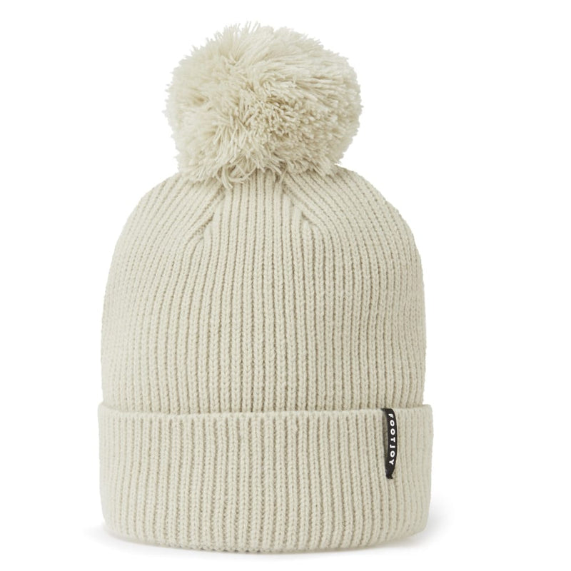 FootJoy Cuffed Bobble Beanie - Stone