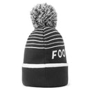 FootJoy Striped Bobble Beanie - Charcoal/Grey/White