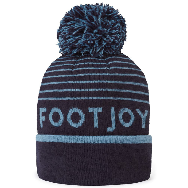 FootJoy Striped Bobble Beanie - Navy/Midnight