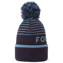 FootJoy Striped Bobble Beanie - Navy/Midnight
