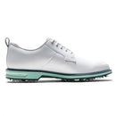 FootJoy Premiere Series Field Waterproof Spiked Shoes - White/Mint/Blue Field