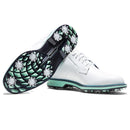 FootJoy Premiere Series Field Waterproof Spiked Shoes - White/Mint/Blue Field