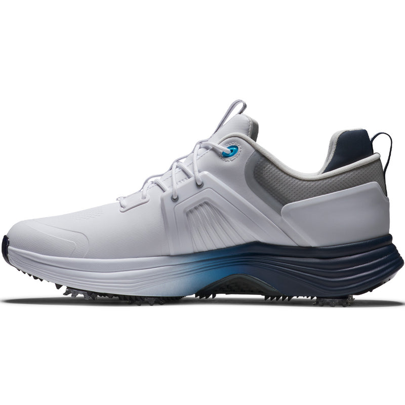 FootJoy Hyperflex Carbon Spiked Waterproof Shoes - White/Navy/Blue