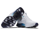 FootJoy Hyperflex Carbon Spiked Waterproof Shoes - White/Navy/Blue