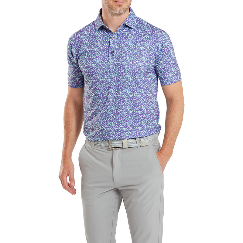 FootJoy Primrose Print Lisle Polo Shirt - Thistle