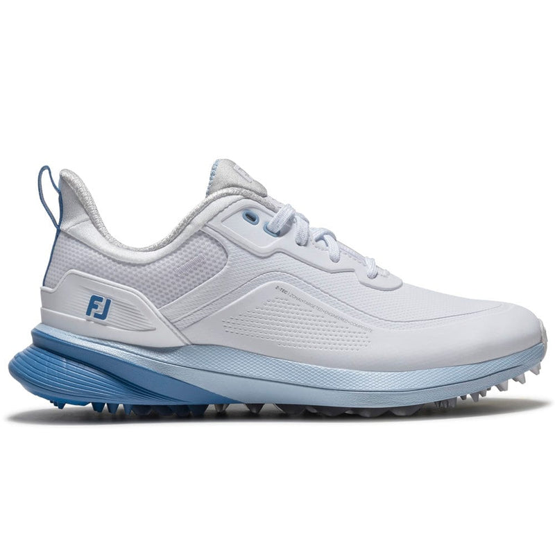 FootJoy Pro SL Ladies Waterproof Spikeless Shoes - White/White/Blue