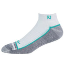 FootJoy Mens ProDry Sport Sock - White/Sea/Charcoal