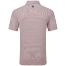 FootJoy Balance Stripe Lisle Polo Shirt - White/Hibiscus