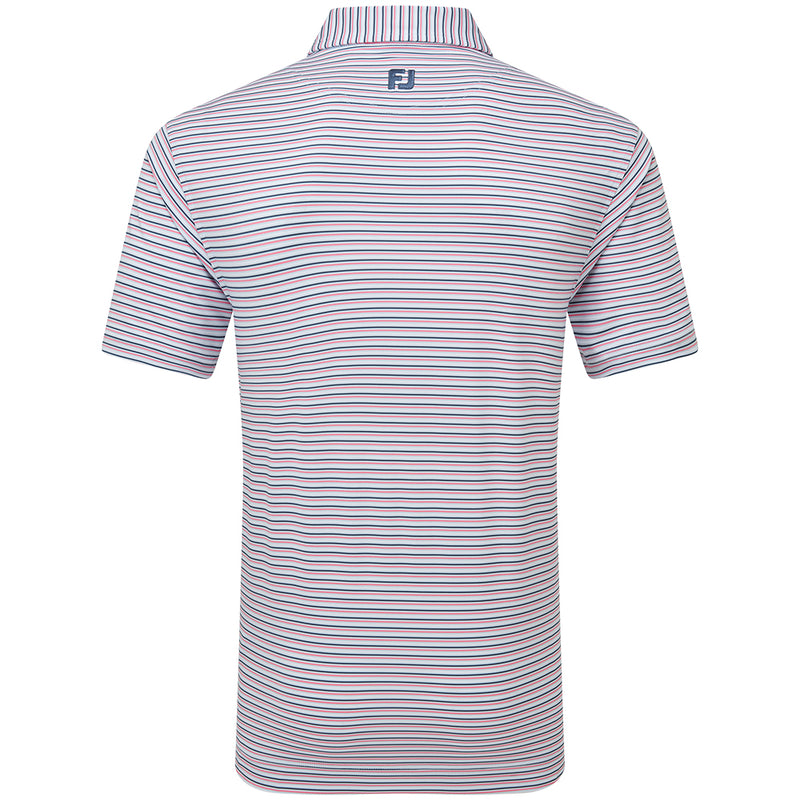 FootJoy Balance Stripe Lisle Polo Shirt - Skyway