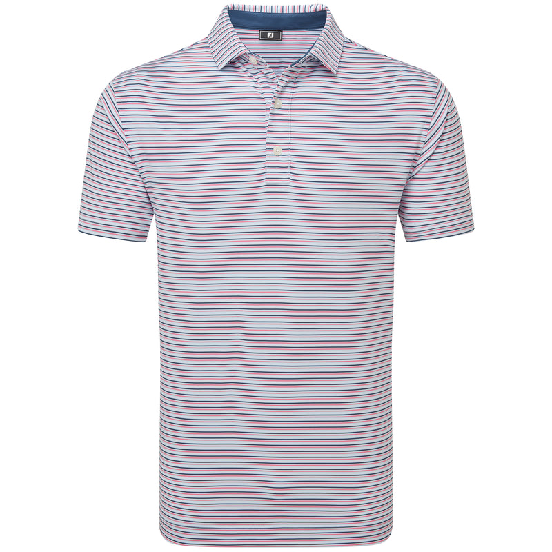 FootJoy Balance Stripe Lisle Polo Shirt - Skyway