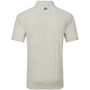 FootJoy Balance Stripe Lisle Polo Shirt - White/Taxi