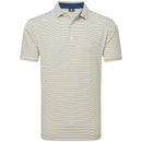 FootJoy Balance Stripe Lisle Polo Shirt - White/Taxi