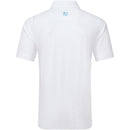 FootJoy Bounce Print Pique Polo Shirt - White/Orange/Blue Jay
