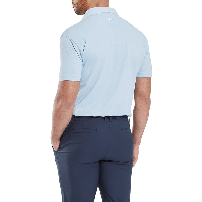 FootJoy Etched Texture Print Lisle Polo Shirt - Skyway
