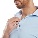 FootJoy Etched Texture Print Lisle Polo Shirt - Skyway