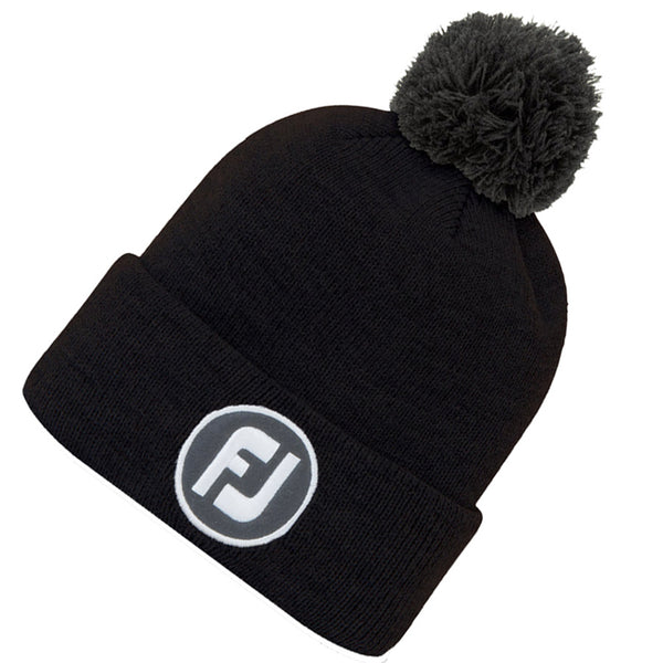 FootJoy FJ Solid Pom Pom Beanie - Black