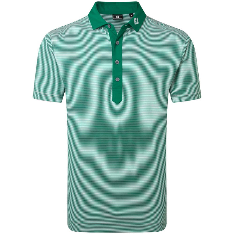 FootJoy Feeder Stripe Pique Polo Shirt - Field Green