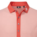 FootJoy Feeder Stripe Pique Polo Shirt - Nantucket Red