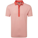 FootJoy Feeder Stripe Pique Polo Shirt - Nantucket Red