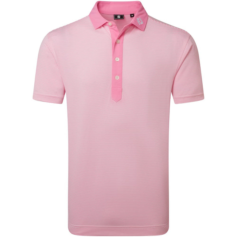 FootJoy Feeder Stripe Pique Polo Shirt - Pink Pop
