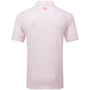 FootJoy Figure Print Lisle Polo Shirt - White/Pink Lemonade