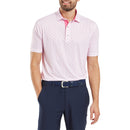 FootJoy Figure Print Lisle Polo Shirt - White/Pink Lemonade