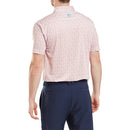 FootJoy Floral Sketch Print Lisle Polo Shirt - Orange/White