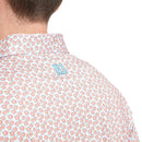 FootJoy Floral Sketch Print Lisle Polo Shirt - Orange/White