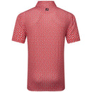 FootJoy Floral Sketch Print Lisle Polo Shirt - White/Hibiscus