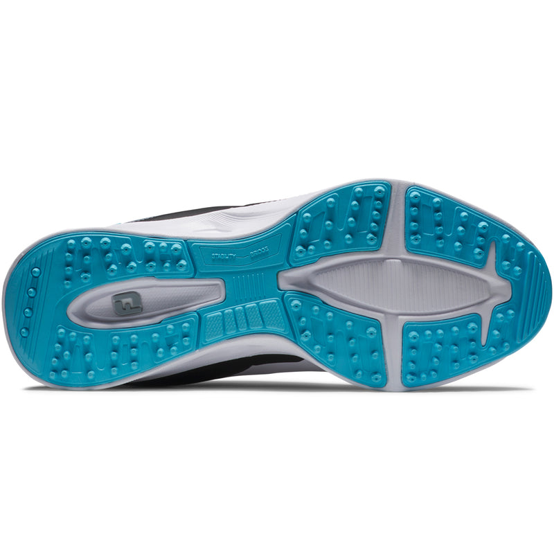 FootJoy Fuel Jr Spikeless Waterproof Shoes - White/Black/Blue