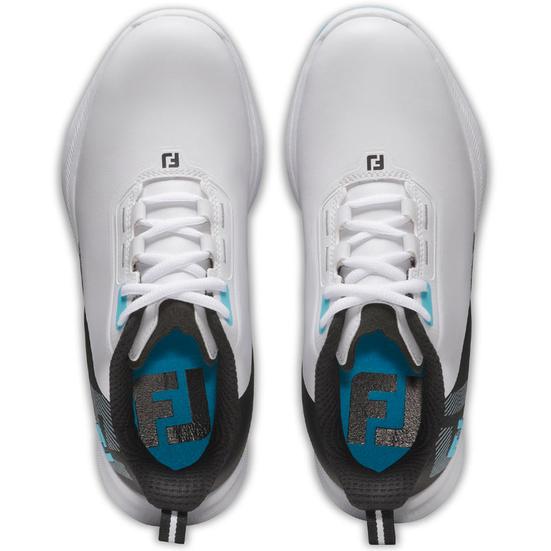 FootJoy Fuel Jr Spikeless Waterproof Shoes - White/Black/Blue