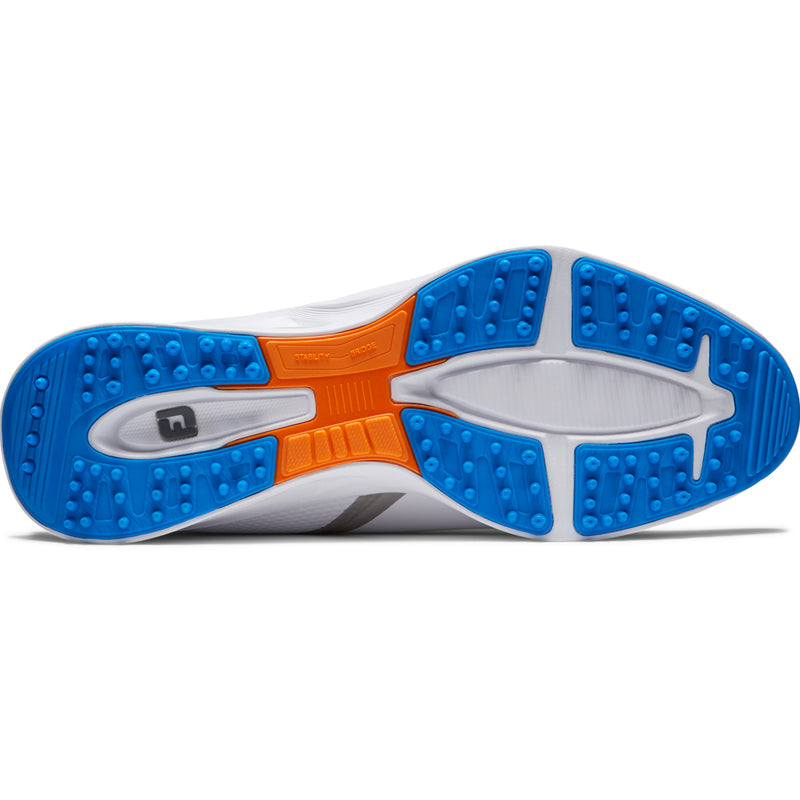 FootJoy Fuel Waterproof Spikeless Shoes - White/White/Orange