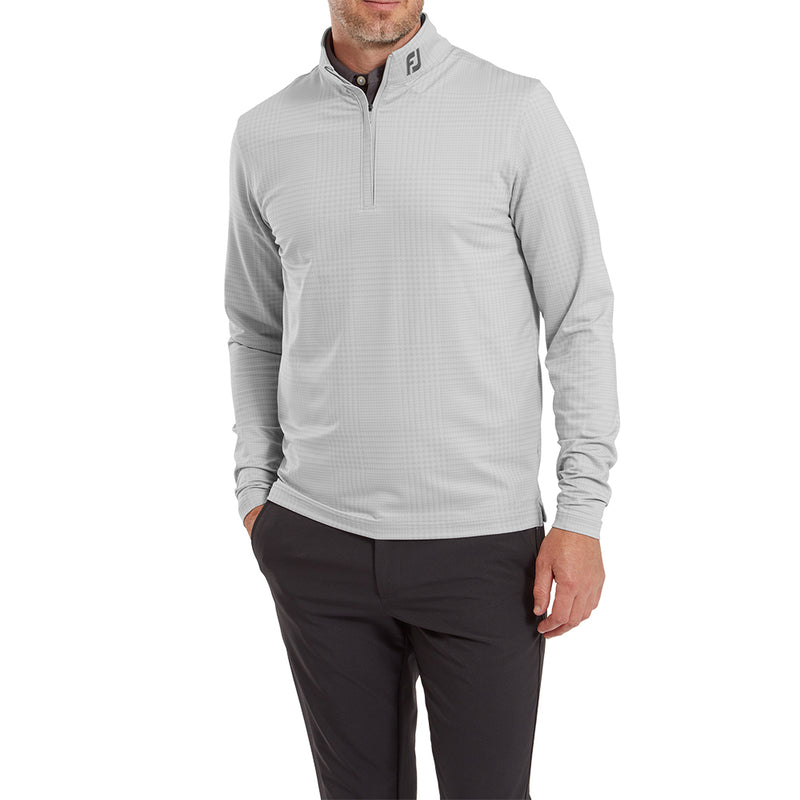 FootJoy Glen Plaid Print Chillout Pullover - Grey Cliff